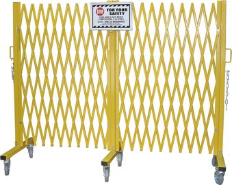 Porcellana Apertura massima piegante gialla 20&#039; delle barriere di sicurezza della fisarmonica del portone della barriera livello del ½ di X 52” fabbrica
