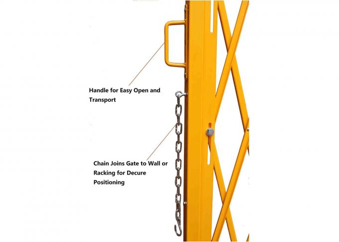 Apertura massima piegante gialla 20' delle barriere di sicurezza della fisarmonica del portone della barriera livello del ½ di X 52”