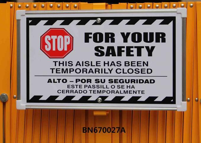 Barriere di sicurezza pieganti del portatile d'acciaio resistente del magazzino con l'etichetta di avvertimento